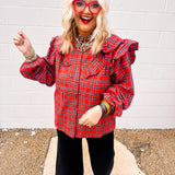Oddi Plaid Seasons Top-Red