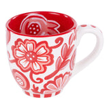 GH: Red and White Flower Mug