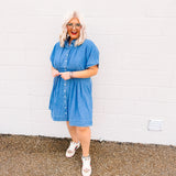 Pearl Snap Denim Dress