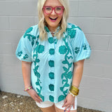 Ocean Trellis Blouse