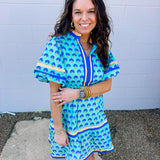Jodifl Spring Boho Aqua Floral Dress