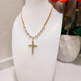 Sofitella Ultra Clear Crystal Cross Chain Necklace