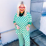 Stylive Checkers White/Green Top