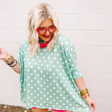 Spotted on You Top (Sage/White)