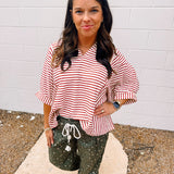 AnnieWear Hot Butter Rum Striped Top