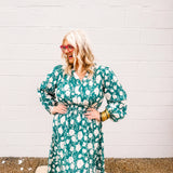 Oddi Teal Floral Maxi Dress