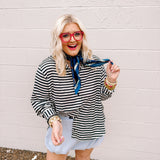 Queen Striped Top (Black/Cream)