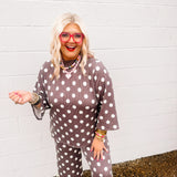 Stylive Dottie Top (Brown/Cream)