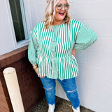 Add a Bow Striped Top in Green