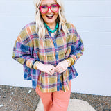 Meet Me in October Colorful Plaid Top