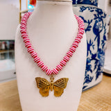 Hart Design Butterfly Pink Bubble Necklace