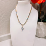 Sienna White Crystal Cross Necklace