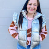 Puffy Vest in Silver