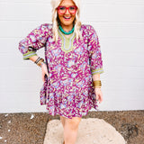 Olive Grove Floral Dress