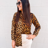 Leopard Slit Top