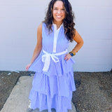 Entro Blue Collared Stripes Dress