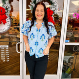 Blue Florals Top