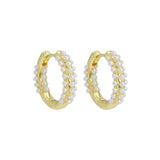 Lauren Kenzie Mini Pearl Huggie Hoops