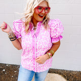 Entro Flirty Floral Pink Top