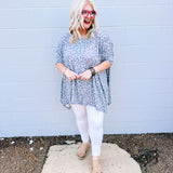Oddi Sharkbite Hem Top in Charcoal