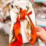Silk Scarves: Orange Belts/Chains