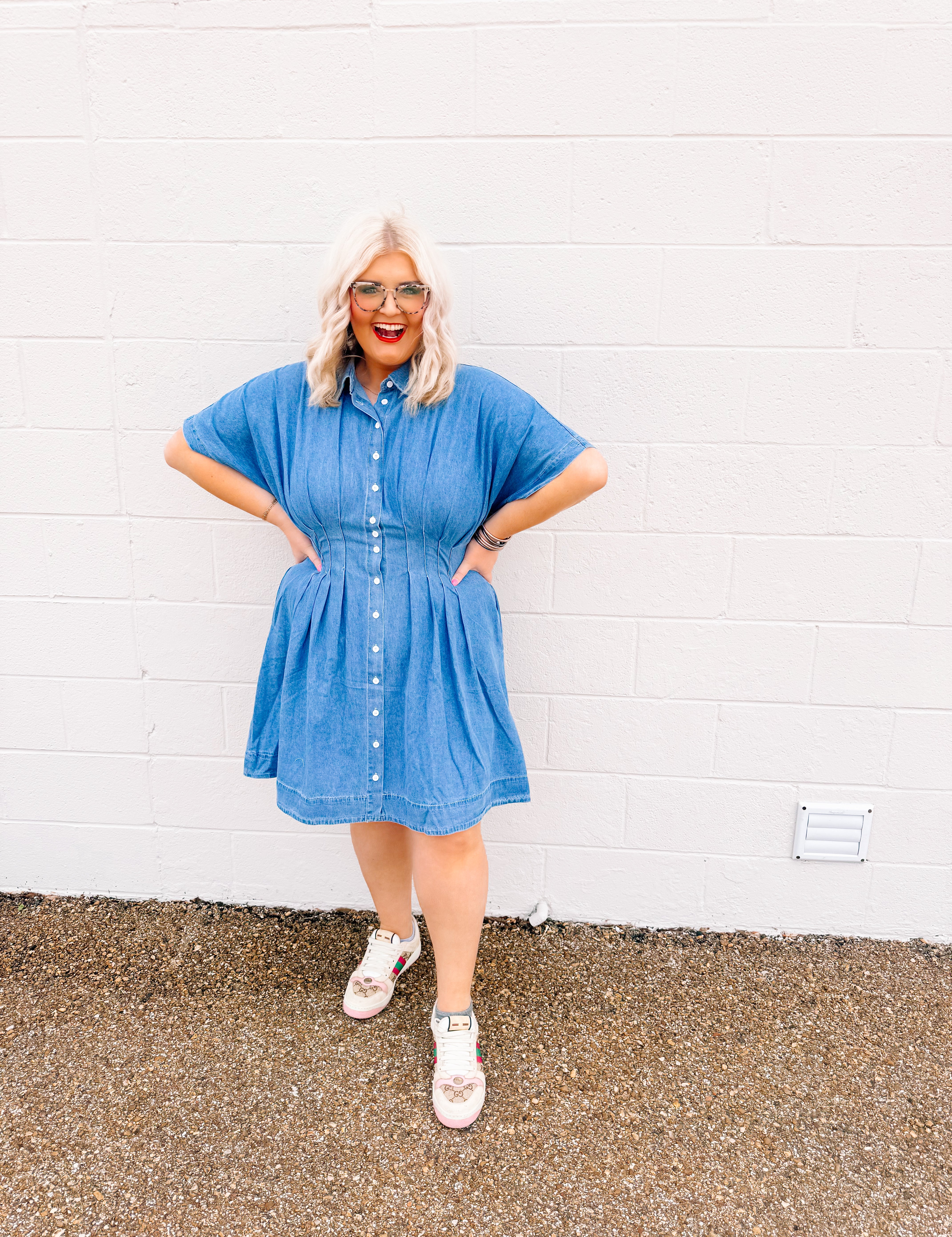 Pearl Snap Denim Dress The Ivory Road Pearl Snap Denim Dress The Ivory Road