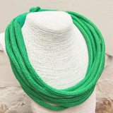 Green Rope 8 Strand Chunky Necklace