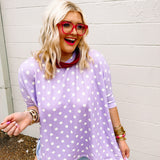 Spotted on You Top (Lilac/Cream)