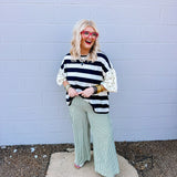 Oddi Black/Ivory Striped Top