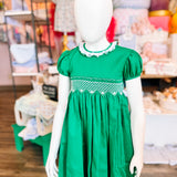 LuLu BeBe Green Smocked Waist Dress