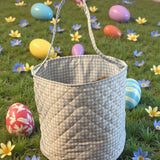 Easter Basket: Blue Quilted Gingham
