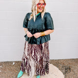 Zesty Zebra Midi Skirt