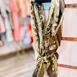 Silk Scarves - Green/Brown