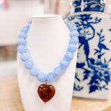 Hart Designs: Fall Heart Bubble Necklace in Blue