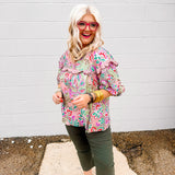 Oddi Olive Floral Blouse
