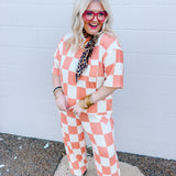 Stylive Light Orange Check Point Pant