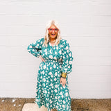 Oddi Teal Floral Maxi Dress