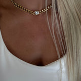 CHAIN WITH DIAMOND PENDANT NECKLACE