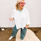 Oddi White Henley Blouse