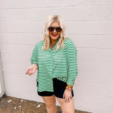 Queen Striped Top (Green/Yellow)