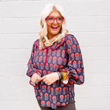 Oddi Black Floral Long Sleeve Blouse