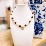 Hart Designs: White Stella Crystal Charm Beaded Necklace