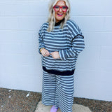 Stripe It Up Pants - Black/Blue