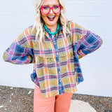 Meet Me in October Colorful Plaid Top
