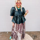 Zesty Zebra Midi Skirt
