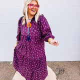 Briar Rose Plum Floral Midi Dress
