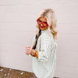 Oddi Spicy Stripes Sage Top