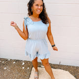 Oddi Romper in Blue Bell
