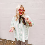 Oddi Spicy Stripes Sage Top