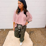 AnnieWear Ditsy Green Barrel Pants